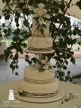 Arum Lily 4 tier wedding cake